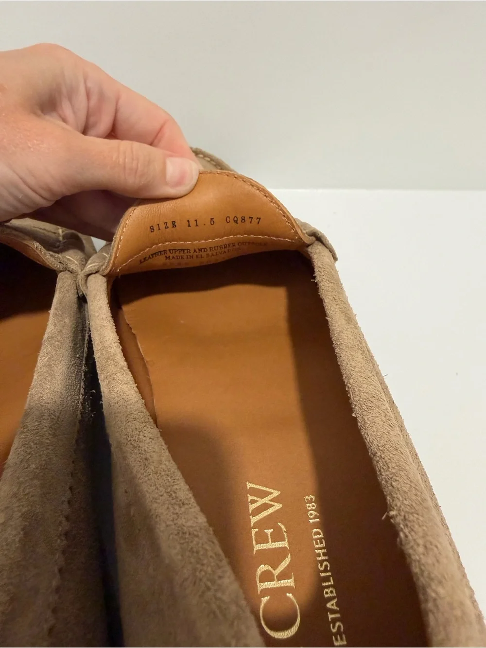 NEW J. Crew Camden suede loafers with rubber soles wet sand CQ877 size 11.5 $188